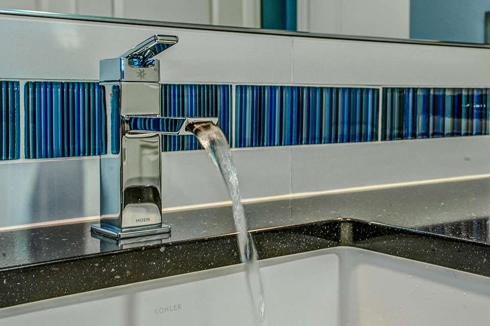 Modern blue bathroom sink